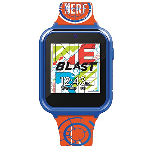 Accutime Nerf Kids Orange Educational Learning Touchscreen Smart Watch Toy for Girls, Boys, Toddlers - Selfie Cam, Learning Games, Alarm, Calculator, Pedometer & More (Model: NRF4019AZ)