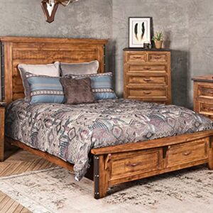 Sunset Trading Rustic City Queen Bed, Natural Oak