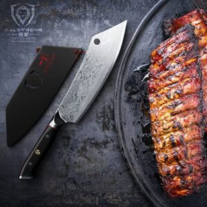 DALSTRONG Hybrid Cleaver & Chef Knife - 8 inch - Shogun Series ELITE - The 'Crixus' - Japanese AUS-10V Super Steel Kitchen Knife - Black Handle - Razor Sharp Knife - Meat Cleaver Heavy Duty - w/Sheath