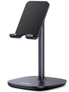 ugreen cell phone stand for desk adjustable phone holder cradle office desk accessories weighted base compatible with iphone 14 pro plus 13 12 pro max 11 se xs xr samsung galaxy s23 black