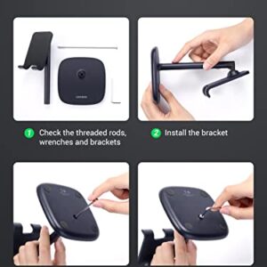 UGREEN Cell Phone Stand for Desk Adjustable Phone Holder Cradle Office Desk Accessories Weighted Base Compatible with iPhone 14 Pro Plus 13 12 Pro Max 11 SE XS XR Samsung Galaxy S23 Black