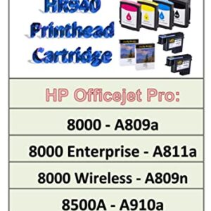 LKB Remanufactured HP940 Printhead C4900A C4901A and 1 Set 940 940XL Ink Cartridge with chip Never Used Replacement for HP Officejet (2PK Printhead and 1 Set Ink Cartridge)-USA