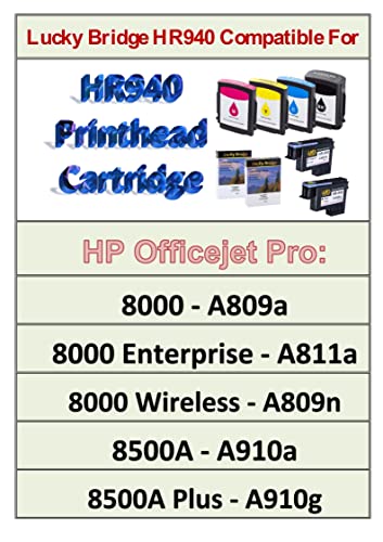 LKB Remanufactured HP940 Printhead C4900A C4901A and 1 Set 940 940XL Ink Cartridge with chip Never Used Replacement for HP Officejet (2PK Printhead and 1 Set Ink Cartridge)-USA