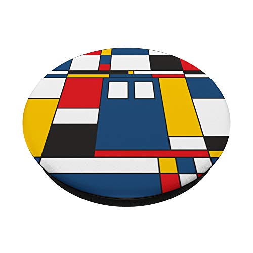 De Stijl Love The Blue Police Public Call Box 3 Design PopSockets PopGrip: Swappable Grip for Phones & Tablets