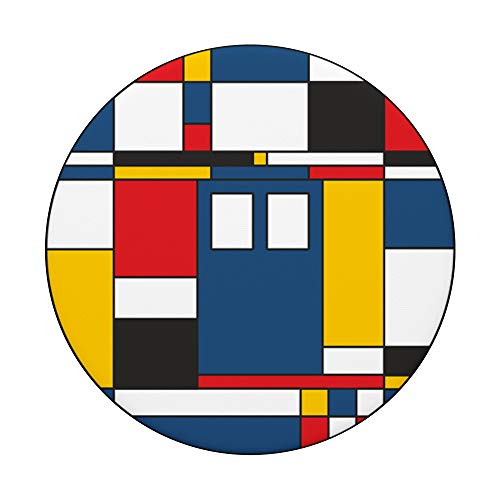 De Stijl Love The Blue Police Public Call Box 3 Design PopSockets PopGrip: Swappable Grip for Phones & Tablets