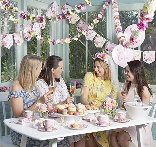 Talking Tables BG-CUPSET Blossom Party Paper Tea Cups, Pack of 12, Height 8cm, 3", Pink and Gold