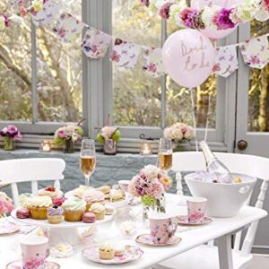 Talking Tables BG-CUPSET Blossom Party Paper Tea Cups, Pack of 12, Height 8cm, 3", Pink and Gold