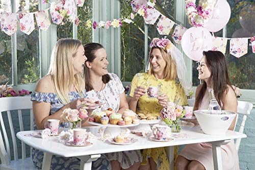 Talking Tables BG-CUPSET Blossom Party Paper Tea Cups, Pack of 12, Height 8cm, 3", Pink and Gold