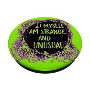 Strange and Unusual Spooky Halloween 80s 90s Fans Green PopSockets PopGrip: Swappable Grip for Phones & Tablets PopSockets Standard PopGrip