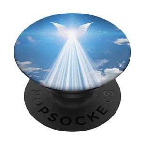light from heaven wings of angels in blue sky popsockets popgrip: swappable grip for phones & tablets
