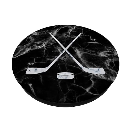 Hockey White Blue Black Pattern - Hockey PopSockets PopGrip: Swappable Grip for Phones & Tablets PopSockets Standard PopGrip