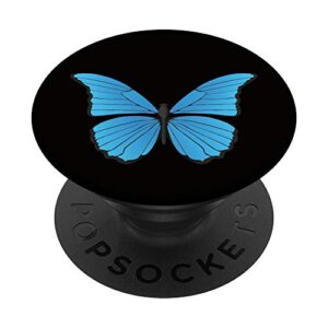 blue butterfly black background popsockets swappable popgrip