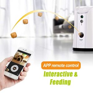 SKYMEE SM-02 Dog Camera Treat Dispenser, Remote Pet Camera with Two-Way Audio and Night Vision Remote via APP, Compatible with Alexa
