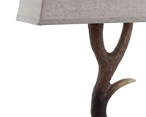 JONATHAN Y JYL6306A Antler 29.5" Rustic Resin/Crystal LED Table Lamp Traditional Bedside Desk Nightstand Lamp for Bedroom Living Room Office College Bookcase LED Bulb Included, Brown