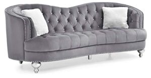 glory furniture jewel sofa, gray. living room furniture 35" h x 90" w x 37" d