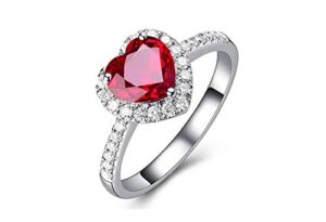 dungkey red ruby heart shape gemstone sterling 925 silver wedding rings for women bridal fine jewelry engagement bague accessories (8)
