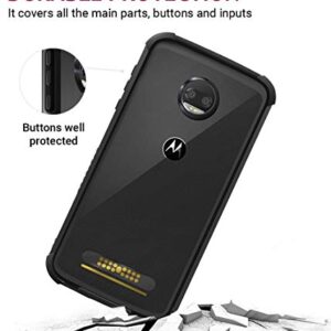 Casewe – Motorola Moto Z2 Force Flexible TPU Protective Bumper Case Cover/Compatible with Moto Mods - All Black Matte