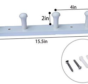 Tmflove Wall-Mounted Hook Coat and Hat Rack | Decorative Household Items | Entrance | Foyer | Hallway | Bathroom | Bedroom (4 Hooks, White)