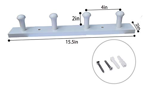 Tmflove Wall-Mounted Hook Coat and Hat Rack | Decorative Household Items | Entrance | Foyer | Hallway | Bathroom | Bedroom (4 Hooks, White)