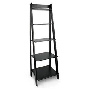 adeptus 5 shelf ladder - made from solid wood (black)