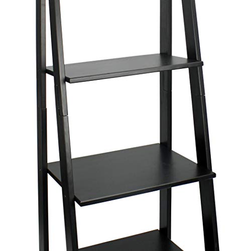 Adeptus 5 Shelf Ladder - Made from Solid Wood (Black)