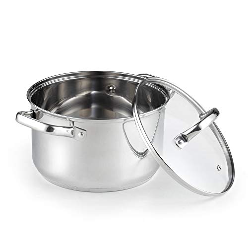 Cook N Home 8-Piece Stainless Steel Pots and Pans Cookware Set, Silver