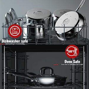 Cook N Home 8-Piece Stainless Steel Pots and Pans Cookware Set, Silver