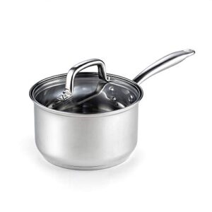 cook n home 2608 lid 3-quart stainless steel saucepan, silver