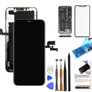 for iphone x screen replacement lcd 5.8 inch touch screen display digitizer repair kit assembly with complete repair tools and screen protector