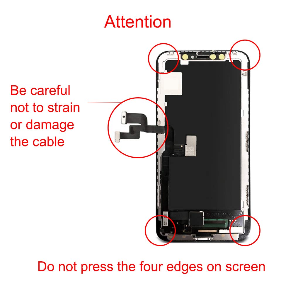 for iPhone X Screen Replacement LCD 5.8 inch Touch Screen Display Digitizer Repair Kit Assembly with Complete Repair Tools and Screen Protector