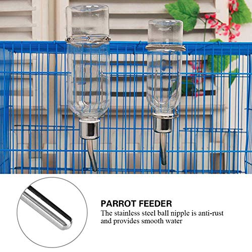 Pet Feeder Automatic Pet Water Dispenser Practical Parrot Water Drinking Feeding Bottle with Stainless Steel Ball Nipple (S)