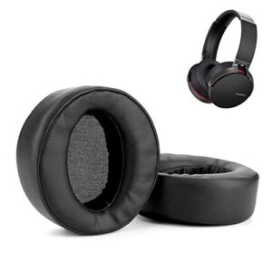wadeo replacement ear pads earpads cup cover memory foam cushion for sony mdr-xb950bt xb950b1 xb950n1 xb950ap bluetooth wireless headphones, 2 pieces black
