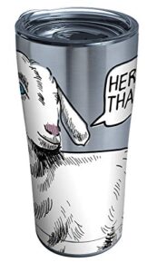 tervis herd that goat triple walled insulated tumbler travel cup keeps drinks cold & hot, 20oz legacy, stainless steel