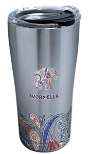 tervis triple walled ivory ella insulated tumbler cup keeps drinks cold & hot, 20oz - stainless steel, zen doodle