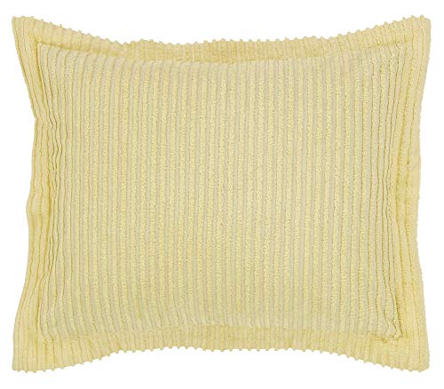 Better Trends Jullian Collection is Super Soft and Light Weight in Bold Stripes Design 100% Cotton Tufted Unique Luxurious Machine Washable Tumble Dry, Standard Sham, Yellow