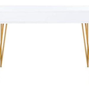 Safavieh Home Office Pine Modern White and Gold 2-drawer Desk