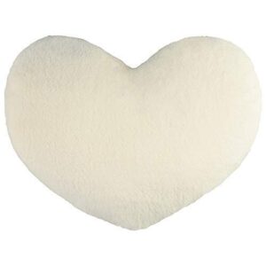 oiseauvoler 3d heart shaped throw pillows with insert included indoor decorative soft faux fur fluffy cushion home sofa kids living room office chair decor white