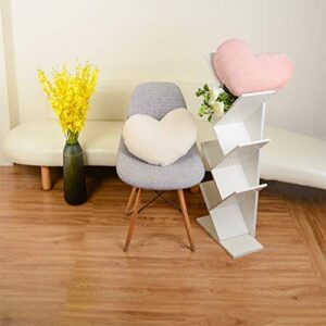 OiseauVoler 3D Heart Shaped Throw Pillows with Insert Included Indoor Decorative Soft Faux Fur Fluffy Cushion Home Sofa Kids Living Room Office Chair Decor White