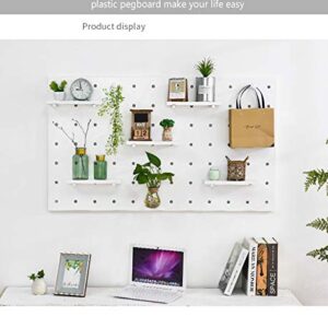 Wall Plastic Decorative DIY Convenient Pegboard Wall Mount Display Wall Organization Storage Wall Shelf for Living Room Kitchen Bathroom Office ，Set of 2