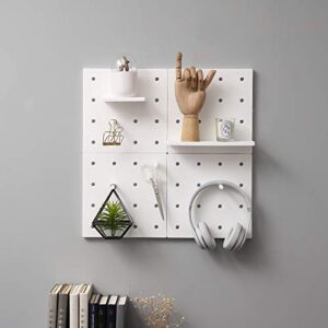 Wall Plastic Decorative DIY Convenient Pegboard Wall Mount Display Wall Organization Storage Wall Shelf for Living Room Kitchen Bathroom Office ，Set of 2