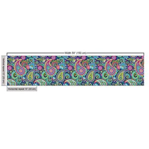 Ambesonne Paisley Fabric by The Yard, Ornate Traditional Teardrop Elements Details in Bohemian Design Print, Decorative Fabric for Upholstery and Home Accents, 2 Yards, Pink Blue