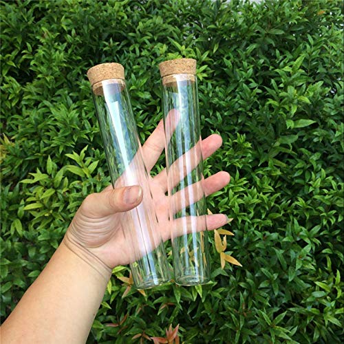 Glass Bottles Vials Jars Test Tube With Cork Stopper Empty 110ml Jars Glass Transparent Clear Bottles Corks 12units (110ml)