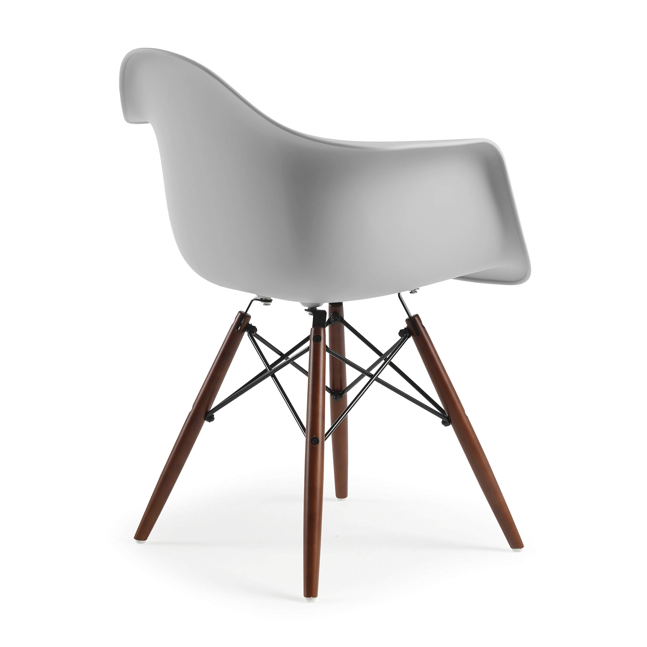 Poly and Bark Vortex Arm Chair Walnut Leg, Harbor Grey