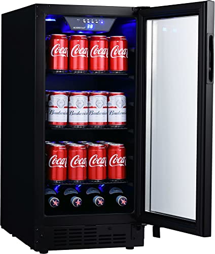 EdgeStar BBR901BL 15 Inch Wide 80 Can Built-In Beverage Center with Slim Design