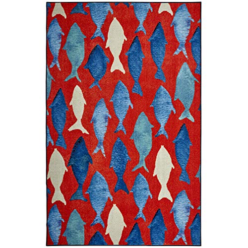 Mohawk Home Coastal Catch Red Nautical/ Coastal (5' X 8') Area Rug