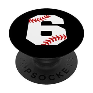 baseball pop socket #6 - baseball popsocket - number 6 popsockets popgrip: swappable grip for phones & tablets