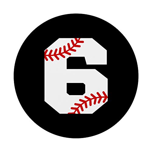 Baseball Pop Socket #6 - Baseball Popsocket - Number 6 PopSockets PopGrip: Swappable Grip for Phones & Tablets