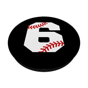 Baseball Pop Socket #6 - Baseball Popsocket - Number 6 PopSockets PopGrip: Swappable Grip for Phones & Tablets