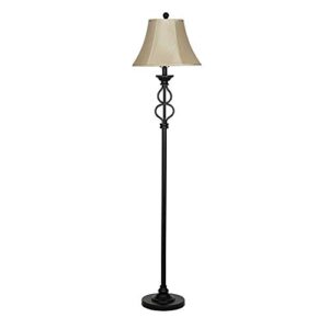 Amazon Brand – Ravenna Home Iron Wave Table and Floor Lamp Set with LED Light Bulbs, Set of 3, Dark Bronze