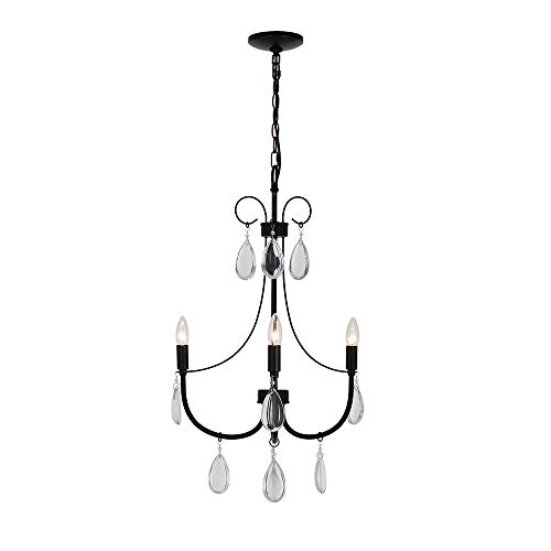 Amazon Brand – Ravenna Home Classic Light Chandelier, Bulbs Included, Adjustable 29.5-72"H, Dark Bronze